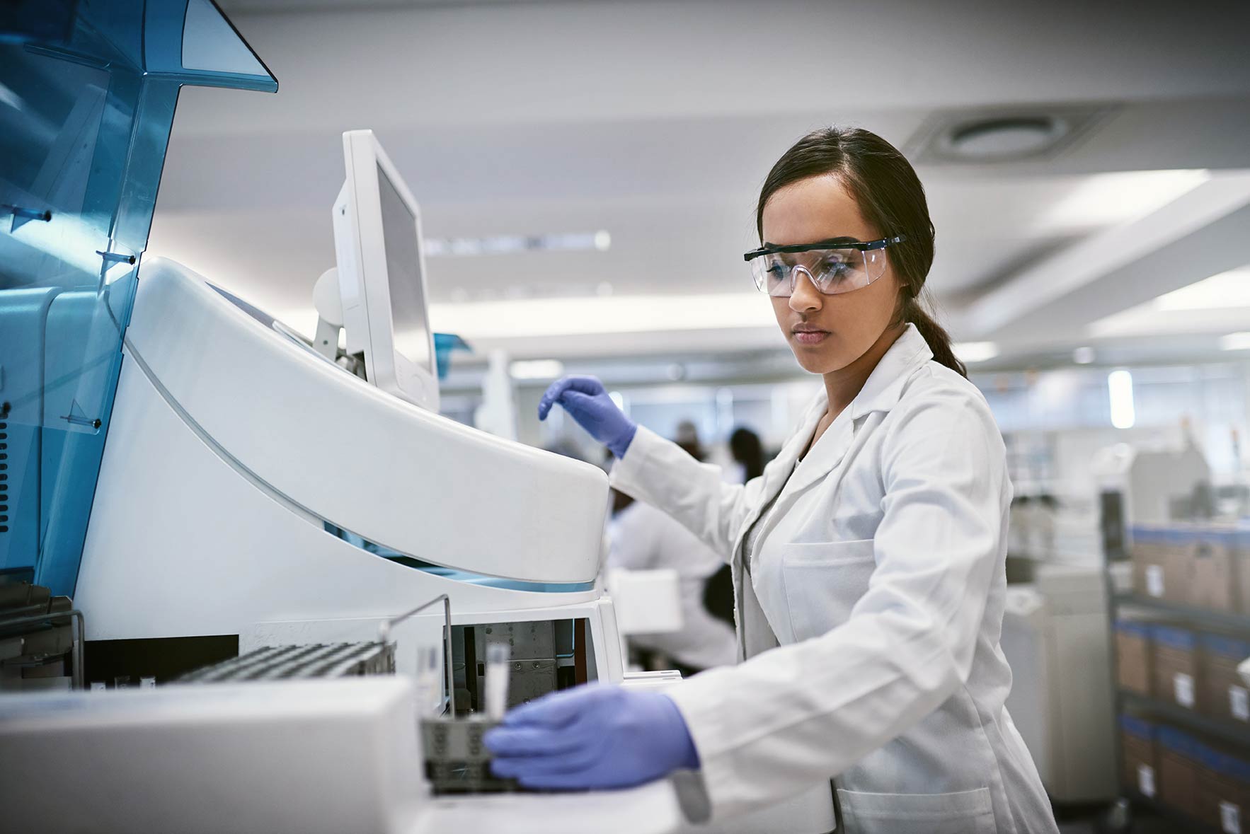 Woman working on laboratory